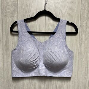 Evelyn & Bobbie Women’s Sz 3XL Bralette Seamless Bra Purple/Cream Stretch